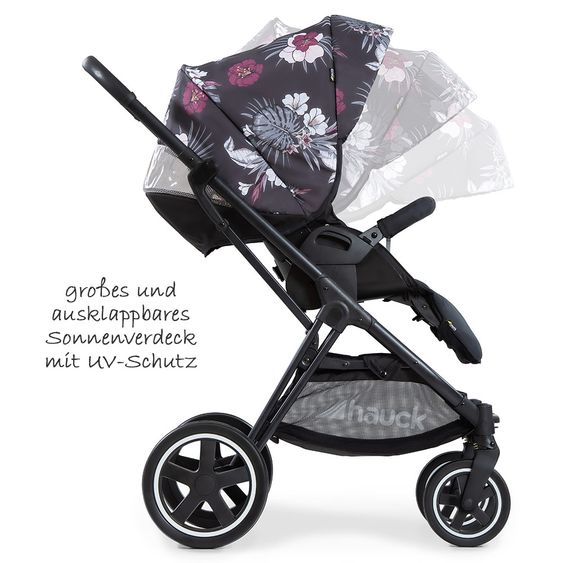 Hauck Mars passeggino e carrozzina (carico massimo 25 kg) - Wild Blooms Nero