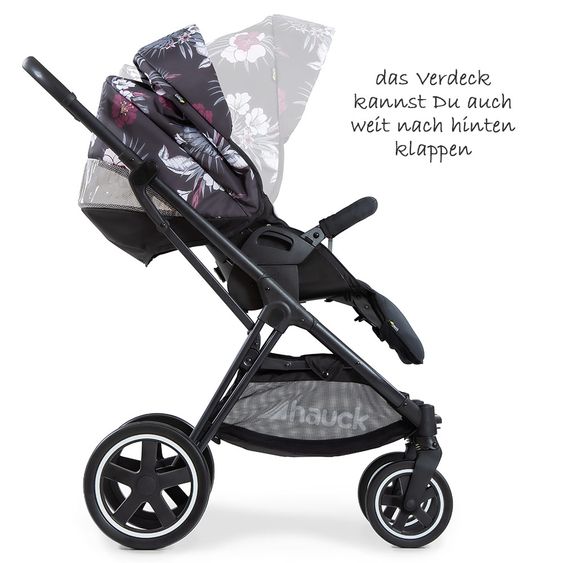 Hauck Mars passeggino e carrozzina (carico massimo 25 kg) - Wild Blooms Nero
