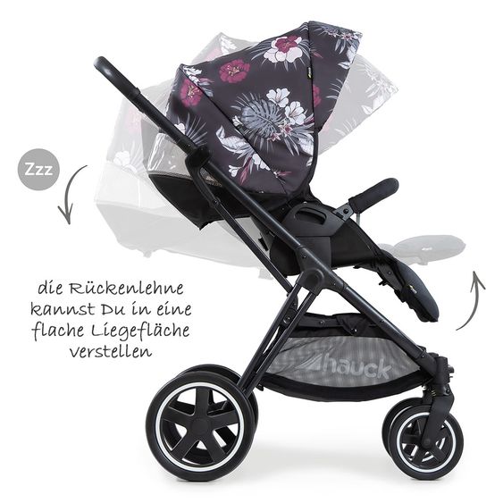 Hauck Mars passeggino e carrozzina (carico massimo 25 kg) - Wild Blooms Nero