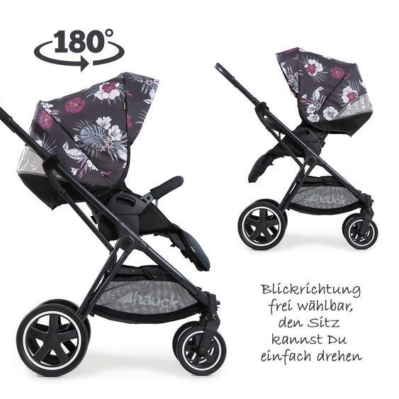 Hauck Mars passeggino e carrozzina (carico massimo 25 kg) - Wild Blooms Nero