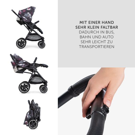 Hauck Mars passeggino e carrozzina (carico massimo 25 kg) - Wild Blooms Nero