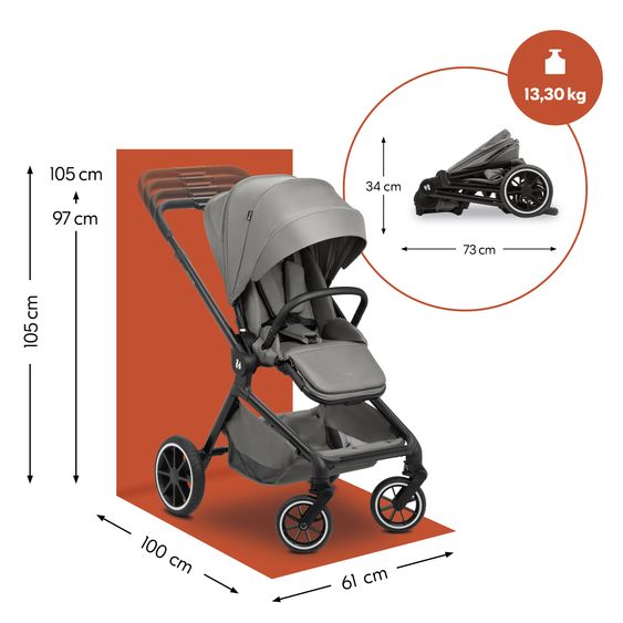 Hauck Buggy & Sportwagen Move N Care inkl. Adapter für Babyschale - Dark Grey