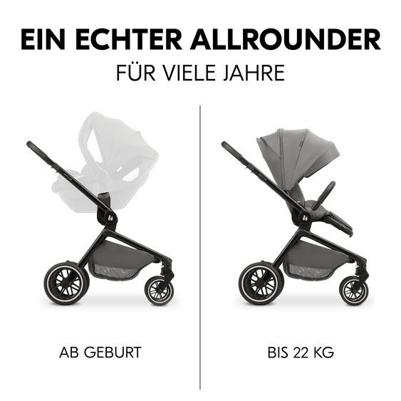 Hauck Buggy & Sportwagen Move N Care inkl. Adapter für Babyschale - Dark Grey