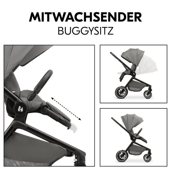 Hauck Buggy & Sportwagen Move N Care inkl. Adapter für Babyschale - Dark Grey