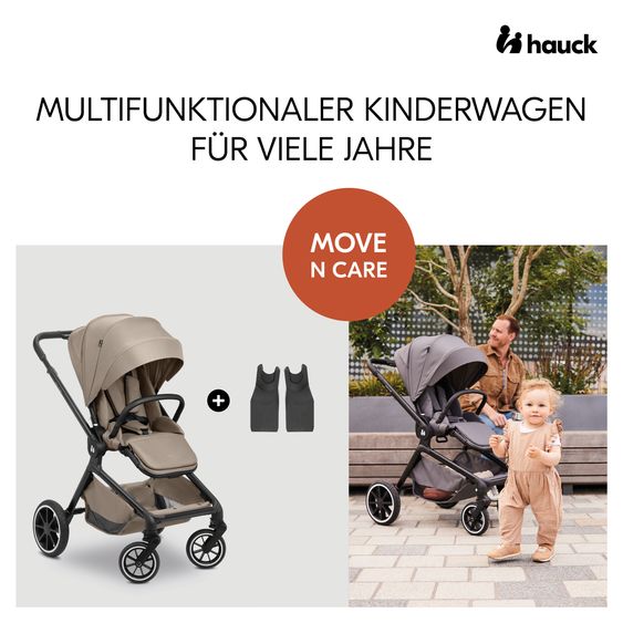 Hauck Buggy & Sportwagen Move N Care inkl. Adapter für Babyschale - Mocha