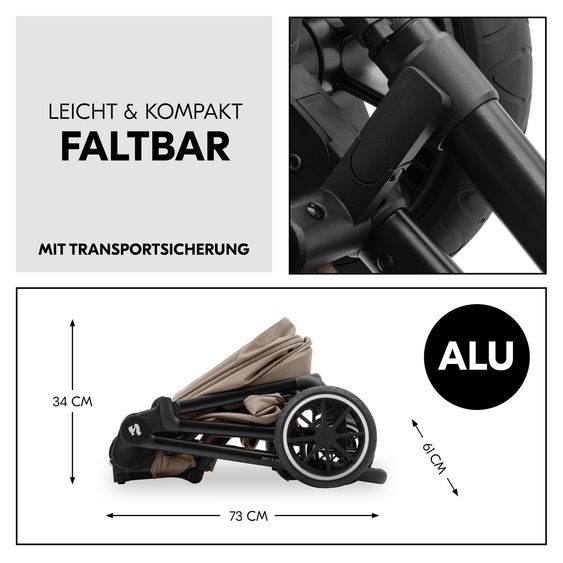 Hauck Buggy & Sportwagen Move N Care inkl. Adapter für Babyschale - Mocha