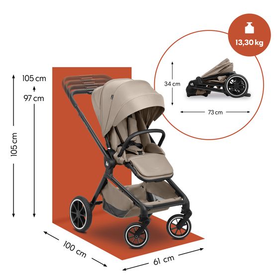 Hauck Buggy & Sportwagen Move N Care inkl. Adapter für Babyschale - Mocha