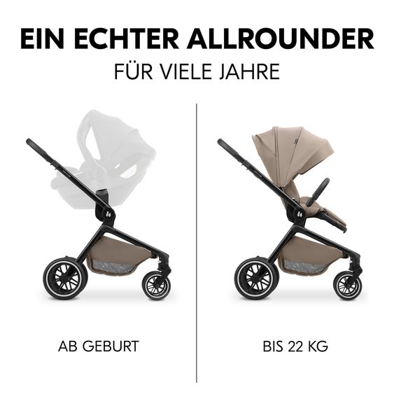 Hauck Buggy & Sportwagen Move N Care inkl. Adapter für Babyschale - Mocha