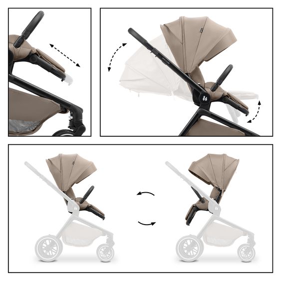 Hauck Buggy & Sportwagen Move N Care inkl. Adapter für Babyschale - Mocha