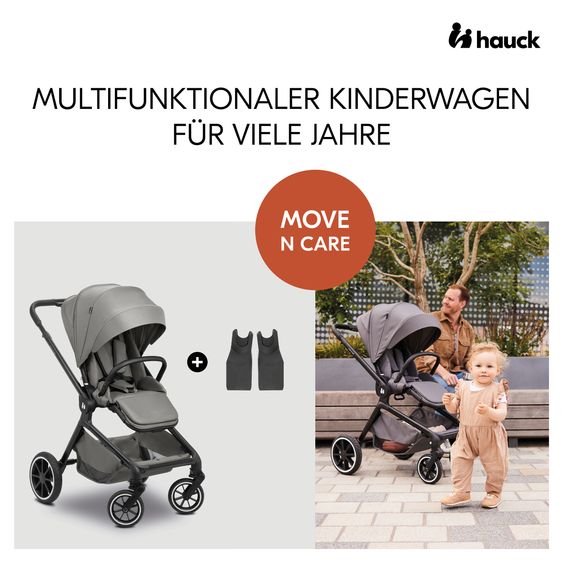 Hauck Buggy & Pushchair Move N Care incl. comfort seat pad & adapter for infant car seat - Dark Grey