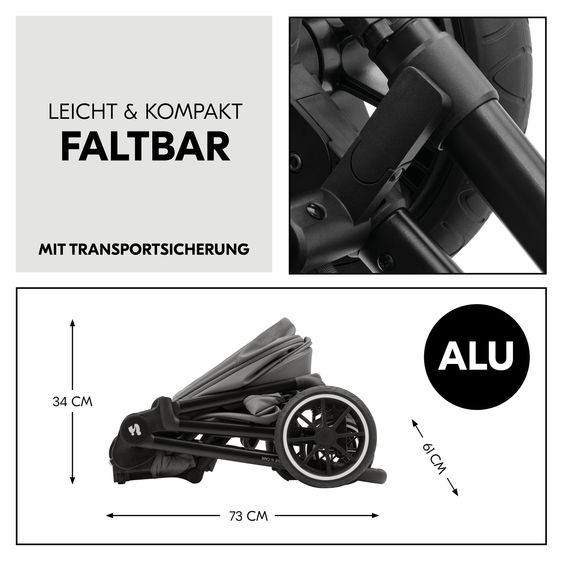 Hauck Buggy & Pushchair Move N Care incl. comfort seat pad & adapter for infant car seat - Dark Grey