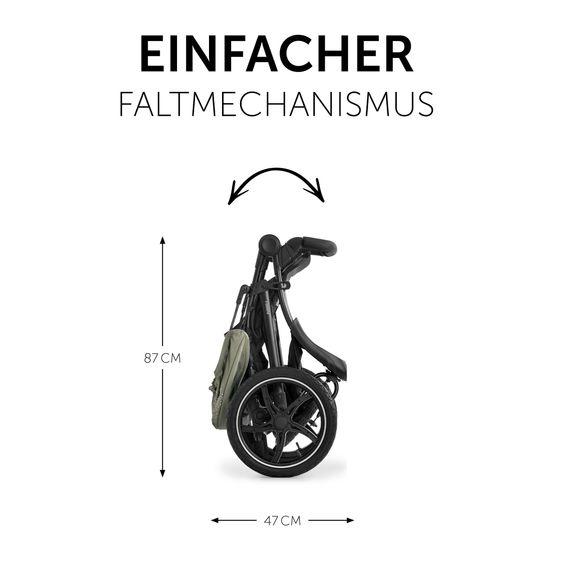 Hauck Buggy & Pushchair Runner with large air tyres incl. comfort seat pad - Disney Mickey Mouse - Olive