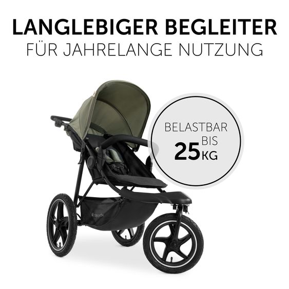 Hauck Buggy & Pushchair Runner with large air tyres incl. comfort seat pad - Disney Mickey Mouse - Olive