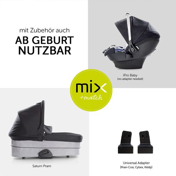Hauck Buggy & Sportwagen Saturn R (bis 25 kg belastbar) - Caviar Stone