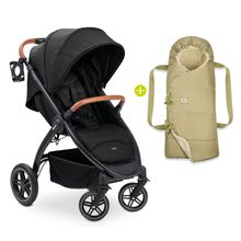 Buggy & Sportwagen UpTown Black inkl. 3in1  Babynest Carry N Play Teddy Fleece - Melange Black