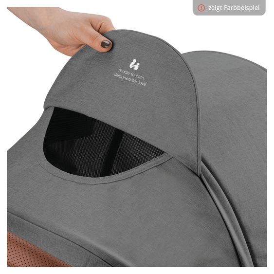 Hauck Buggy & Sportwagen UpTown Black inkl. 3in1  Babynest Carry N Play Teddy Fleece - Melange Black