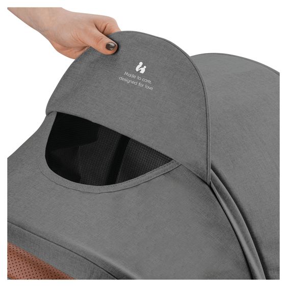 Hauck Buggy & Sportwagen UpTown Black inkl. 3in1  Babynest Carry N Play & XXL Zubehörpaket - Melange Grey
