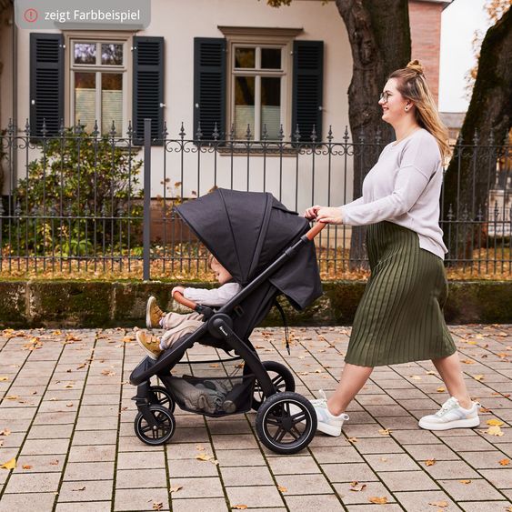 Hauck Buggy & Sportwagen UpTown Black inkl. 3in1  Babynest Carry N Play & XXL Zubehörpaket - Melange Grey