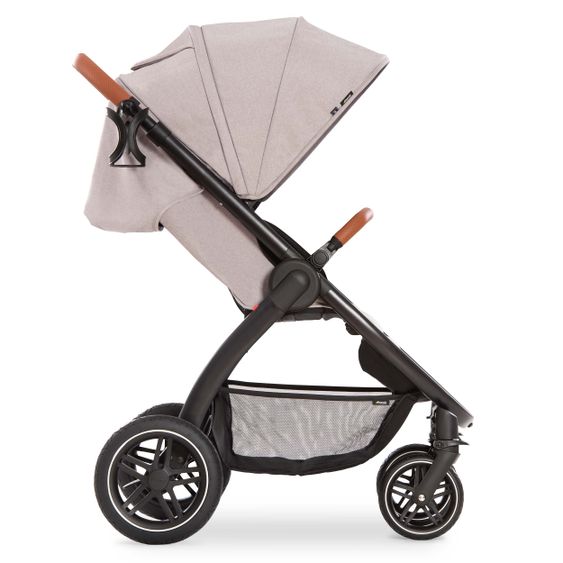 Hauck Buggy & Stroller UpTown (with recline function & one-hand fold) incl. XXL accessories package - Melange Beige