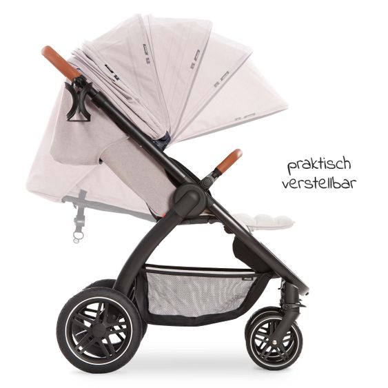 Hauck Buggy & Stroller UpTown (with recline function & one-hand fold) incl. XXL accessories package - Melange Beige