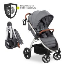Buggy & Stroller UpTown (with recline function & one-hand fold) incl. XXL accessories package - Melange Grey