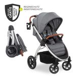 Buggy & Sportwagen UpTown (mit Liegefunktion & Einhand-Faltung) inkl. XXL Zubehörpaket - Melange Grey