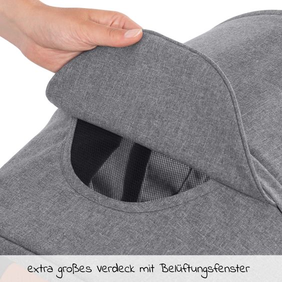 Hauck Buggy & Sportwagen UpTown (mit Liegefunktion & Einhand-Faltung) inkl. XXL Zubehörpaket - Melange Grey