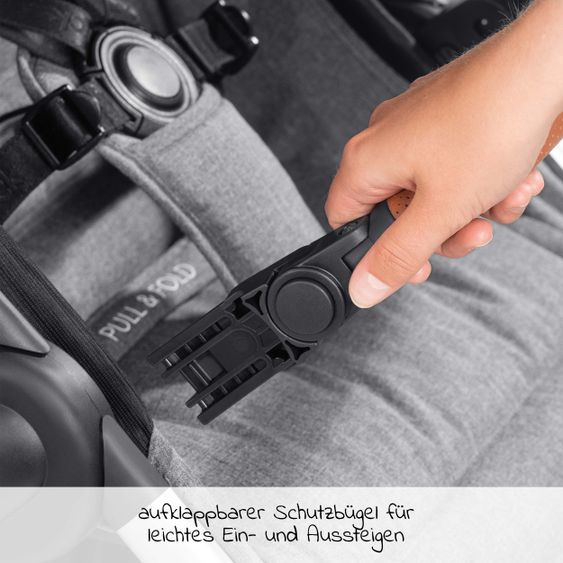 Hauck Buggy & Sportwagen UpTown (mit Liegefunktion & Einhand-Faltung) inkl. XXL Zubehörpaket - Melange Grey