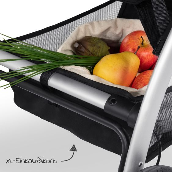 Hauck Buggy & Sportwagen UpTown (mit Liegefunktion & Einhand-Faltung) inkl. XXL Zubehörpaket - Melange Grey