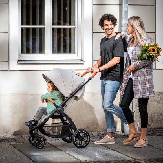 Hauck Buggy & Sportwagen UpTown (mit Liegefunktion & Einhand-Faltung) inkl. XXL Zubehörpaket - Melange Grey