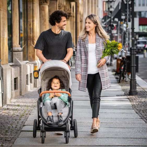 Hauck Buggy & Sportwagen UpTown (mit Liegefunktion & Einhand-Faltung) inkl. XXL Zubehörpaket - Melange Grey