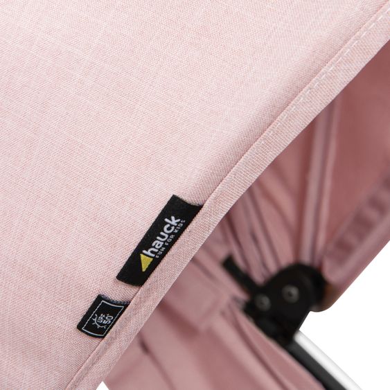 Hauck Buggy & Sportwagen UpTown (mit Liegefunktion & Einhand-Faltung) inkl. XXL Zubehörpaket - Melange Rose
