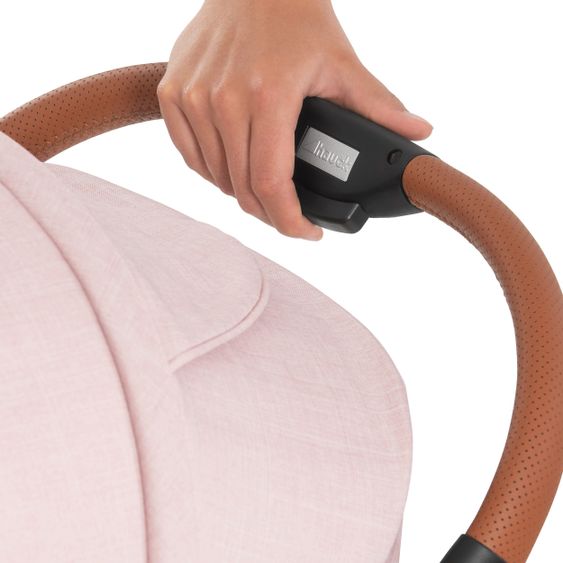Hauck Buggy & Sportwagen UpTown (mit Liegefunktion & Einhand-Faltung) inkl. XXL Zubehörpaket - Melange Rose