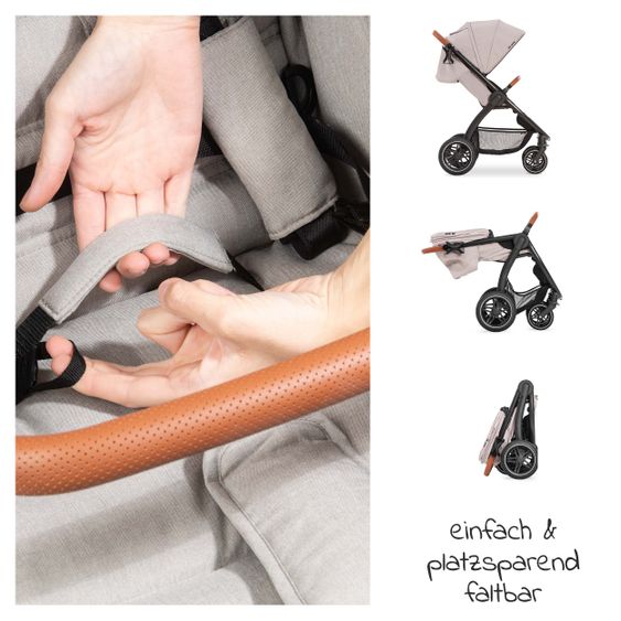 Hauck Buggy & Sportwagen UpTown (mit Liegefunktion, Schieber höhenverstellbar, Einhand-Faltung) - Melange Beige