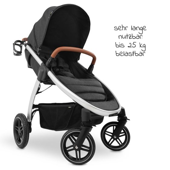 Hauck Buggy & Sportwagen UpTown (mit Liegefunktion, Schieber höhenverstellbar, Einhand-Faltung) - Melange Black