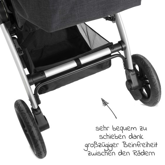 Hauck Buggy & Sportwagen UpTown (mit Liegefunktion, Schieber höhenverstellbar, Einhand-Faltung) - Melange Black