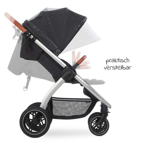 Hauck Buggy & Sportwagen UpTown (mit Liegefunktion, Schieber höhenverstellbar, Einhand-Faltung) - Melange Black