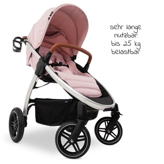 Hauck Buggy & Stroller UpTown (with recline function, height adjustable slider, one-hand fold) - Melange Rose