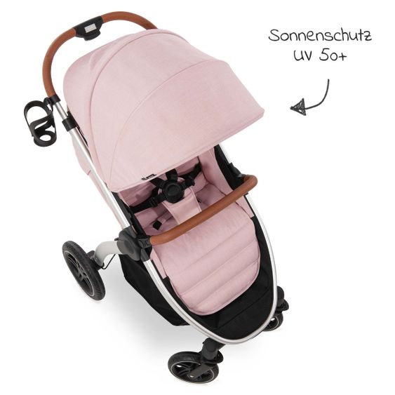 Hauck Buggy & Stroller UpTown (with recline function, height adjustable slider, one-hand fold) - Melange Rose