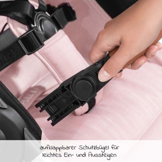 Hauck Buggy & Stroller UpTown (with recline function, height adjustable slider, one-hand fold) - Melange Rose