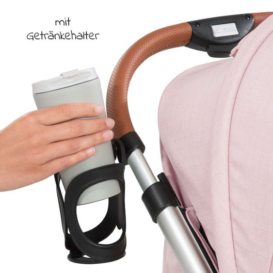 Hauck Buggy & Stroller UpTown (with recline function, height adjustable slider, one-hand fold) - Melange Rose