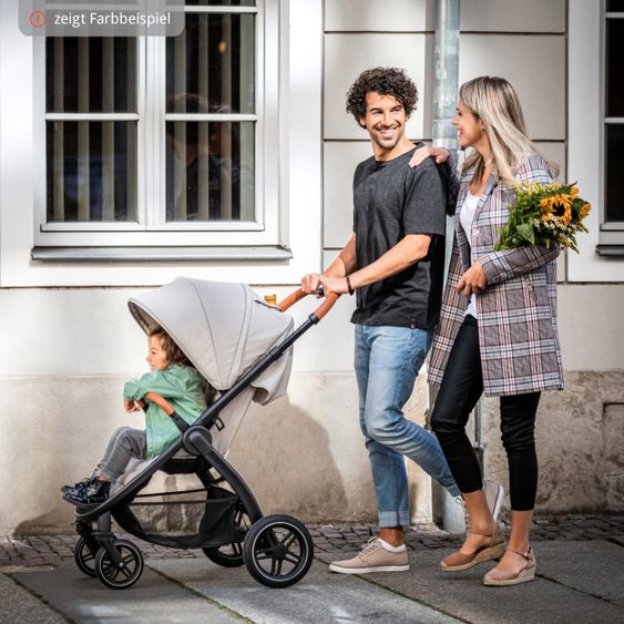 Hauck Buggy & Stroller UpTown (with recline function, height adjustable slider, one-hand fold) - Melange Rose