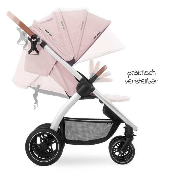 Hauck Buggy & Stroller UpTown (with recline function, height adjustable slider, one-hand fold) - Melange Rose