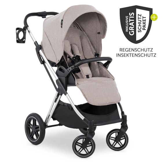 Hauck Buggy & Sportwagen Vision X inkl. XXL Zubehörpaket - Melange Beige