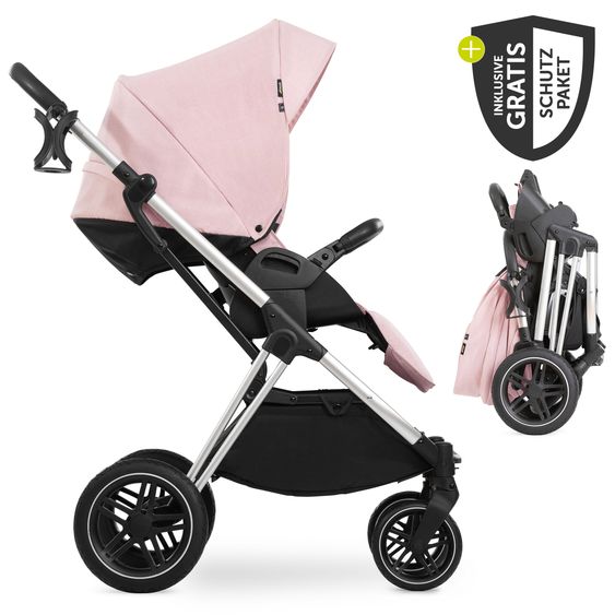 Hauck Buggy & Sportwagen Vision X inkl. XXL Zubehörpaket - Melange Rose