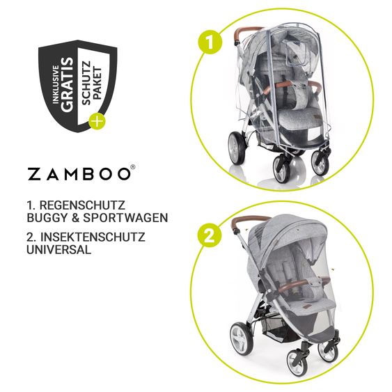 Hauck Buggy & Sportwagen Vision X inkl. XXL Zubehörpaket - Melange Rose