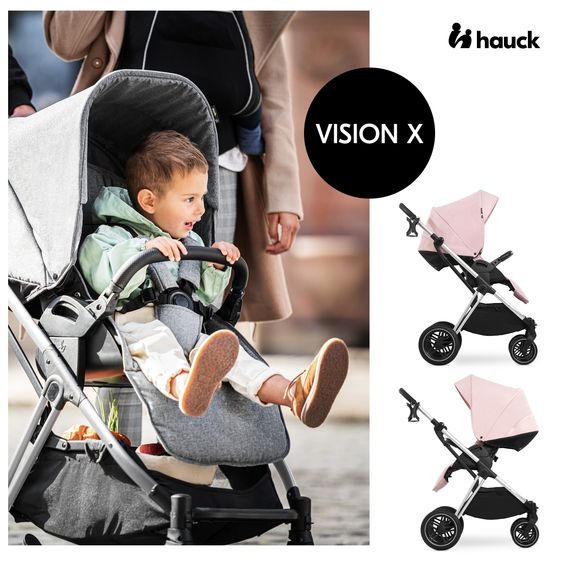 Hauck Buggy & Sportwagen Vision X inkl. XXL Zubehörpaket - Melange Rose