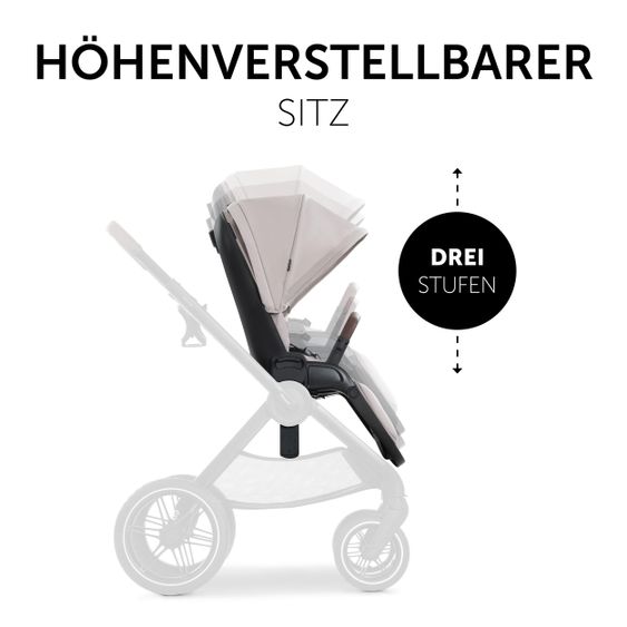 Hauck Buggy & Sportwagen Walk N Care mit Liegefunktion und drehbarem Sitz (bis 25 kg belastbar) - Beige