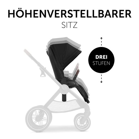 Hauck Buggy & Sportwagen Walk N Care mit Liegefunktion und drehbarem Sitz (bis 25 kg belastbar) - Black