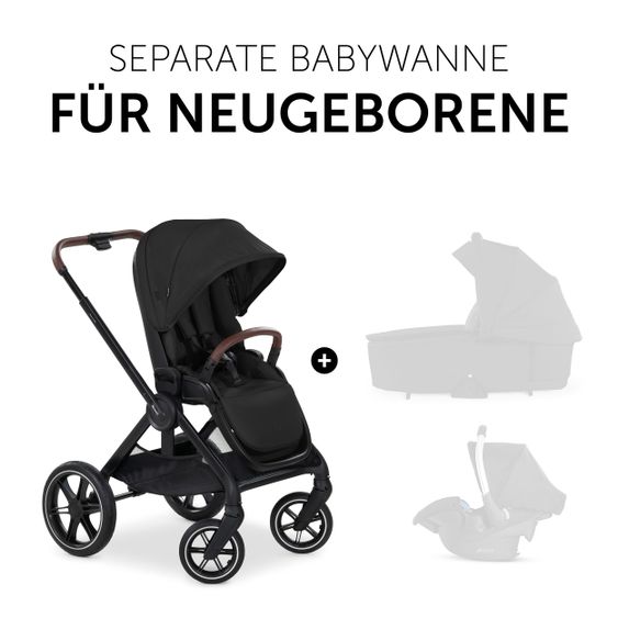 Hauck Buggy & Sportwagen Walk N Care mit Liegefunktion und drehbarem Sitz (bis 25 kg belastbar) - Black